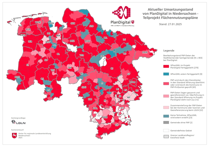 Stand der Umsetzung von FNPs in das XPlanungs-Format